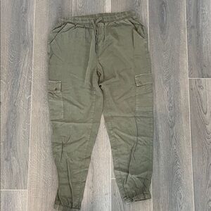 Women’s Olive Green Cargo Jogger Pants